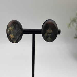 Margo Morrison Sterling Silver Abalone Mother of Pearl Doublet Stud Clip Earring